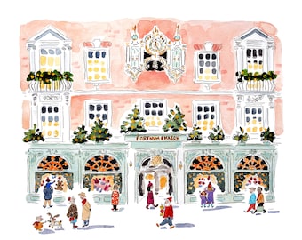 Fortnum & Mason London Print | Handmade Watercolor Illustration