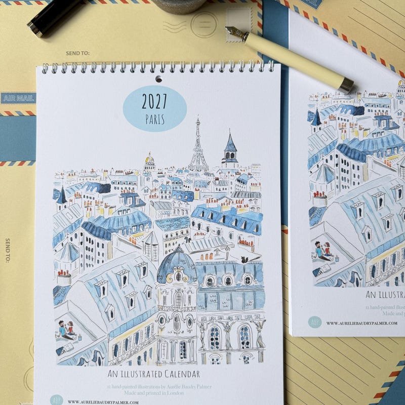 Paris Postle Card Paris Calendar 2027 - Etsy UK