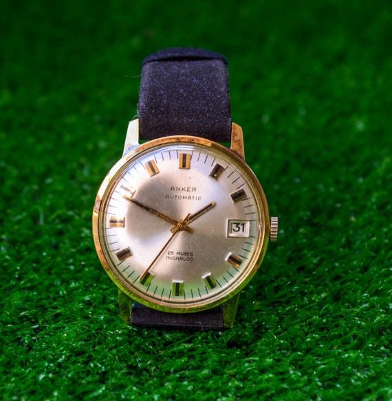 1970s ANKER Automatic Swiss Wristwatch, Gold Plated (… - Gem