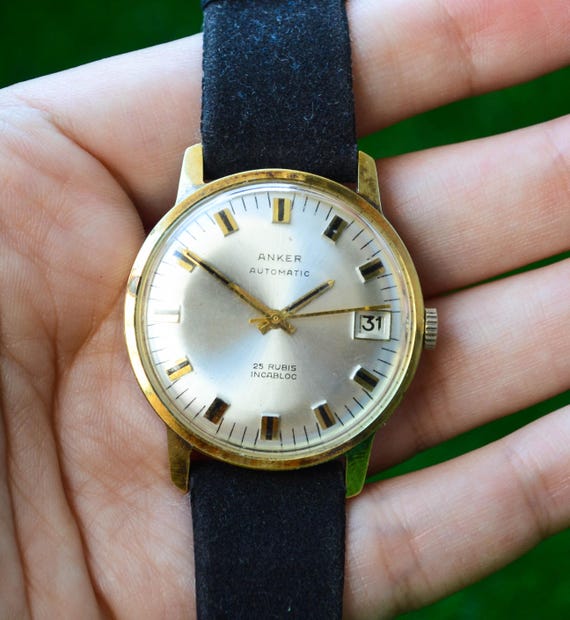 1970s ANKER Automatic Swiss Wristwatch, Gold Plated (… - Gem