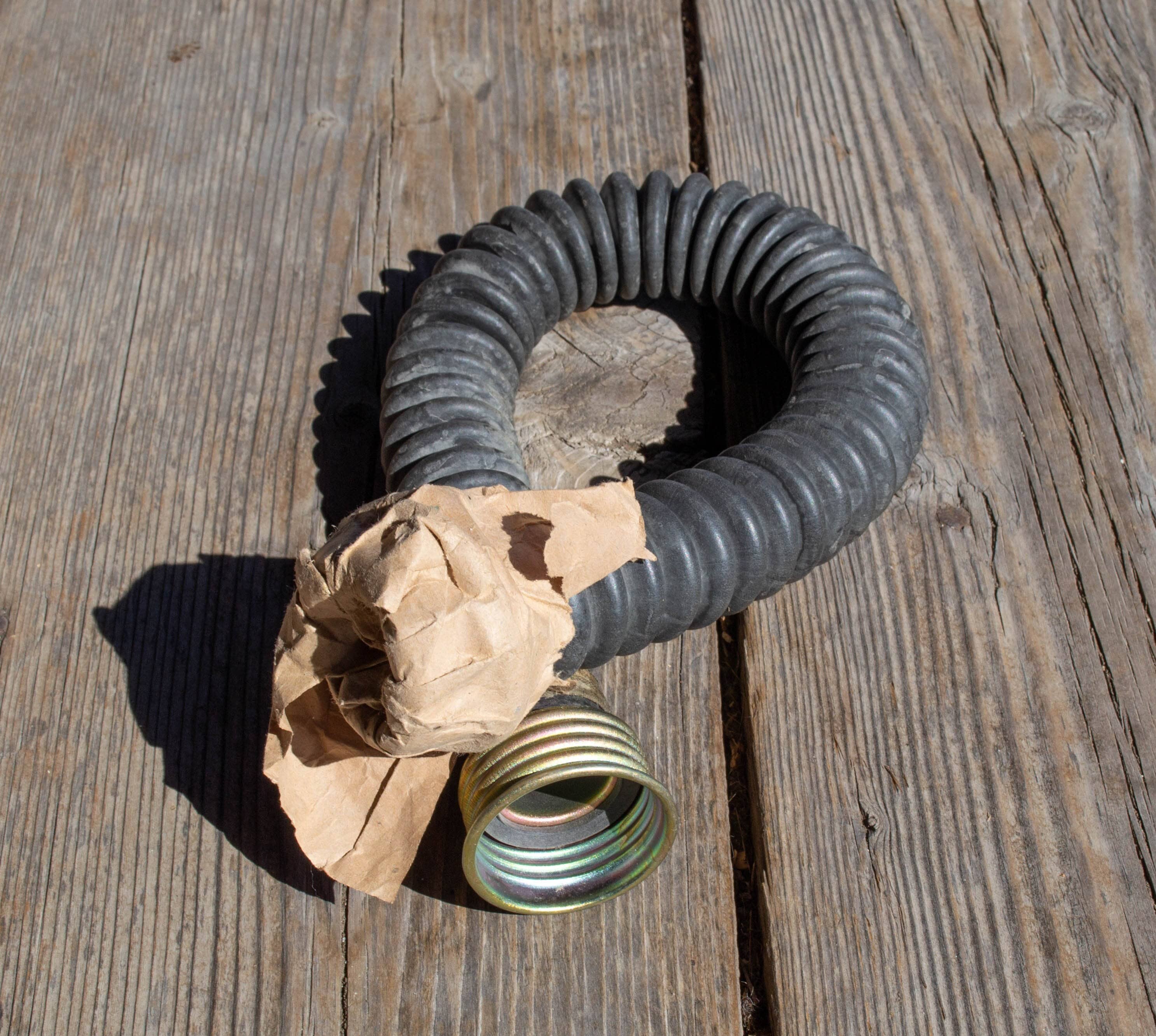 1970's Gas Mask Rubber Hose 40 mm, NEW Soviet Military Filter Hose, Civil Face Mask Pipe