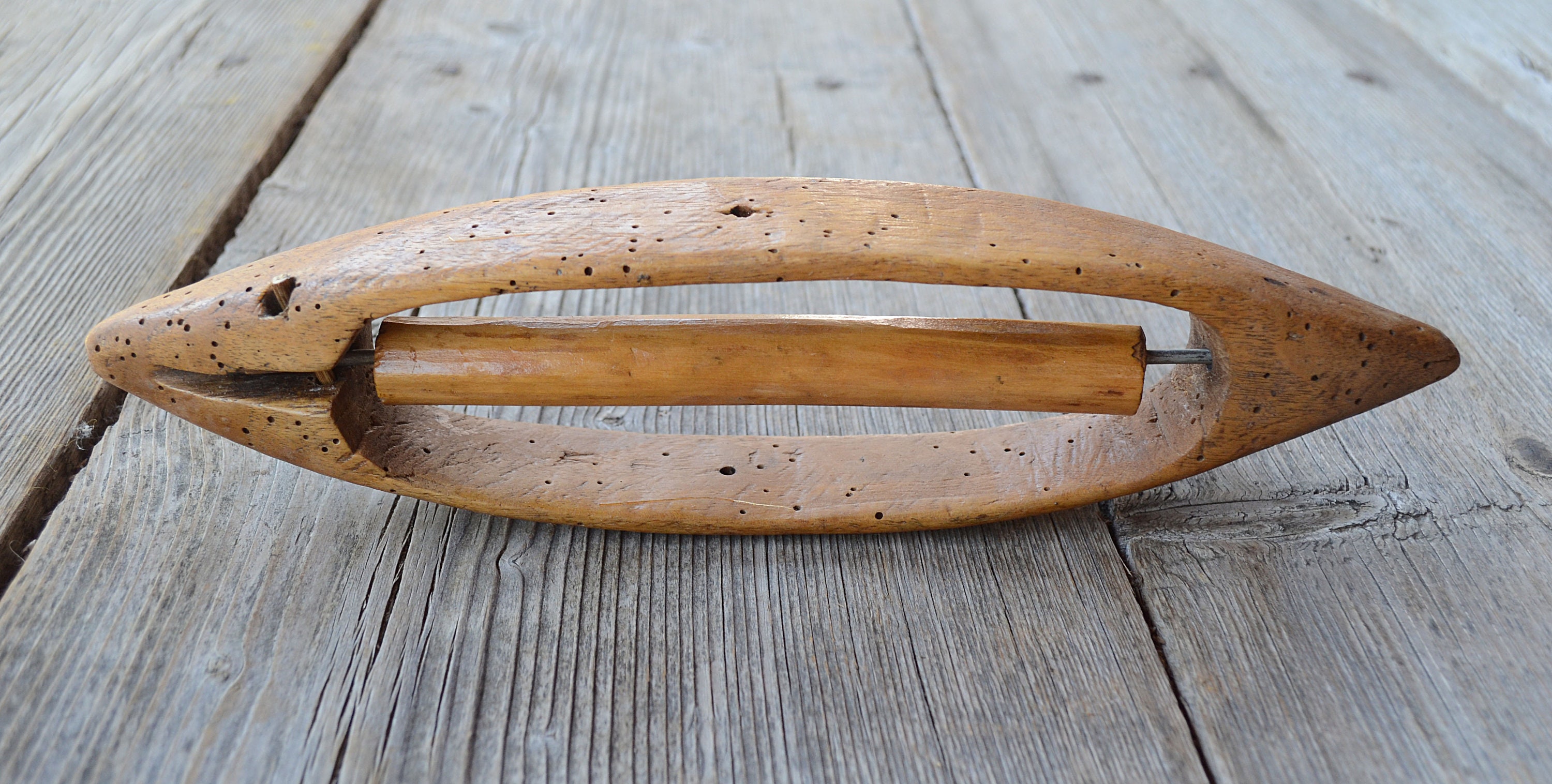 Antique Loom Shuttle Weaving Flying Shuttle Primitive Wall Etsy