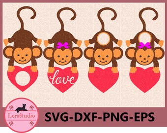 Monkey Love Svg Etsy