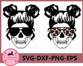 60 OFF, Mom life Skeleton svg, Skull svg, Skull with glasses svg, Skulls Silhouettes Svg, dxf, ai, eps, png, Skull Head, Instant Download
