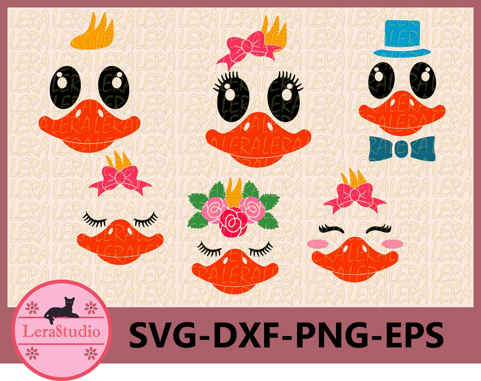 Duck Face svg, Duck Face with eyelashes, Duck Face face SVG, dxf, ai, eps, ...