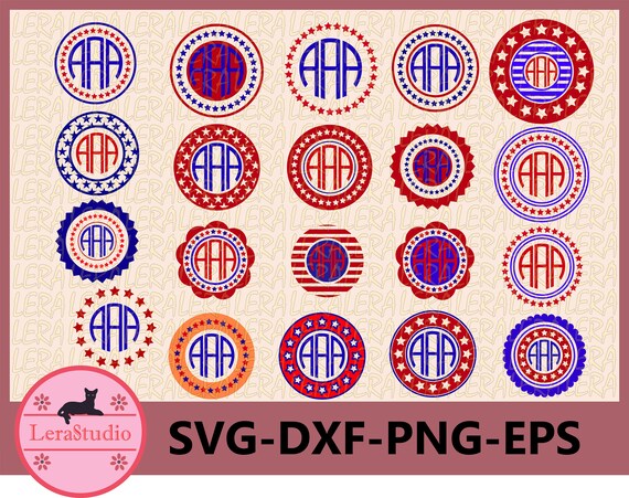 60 Off 4th Of July Svg Circle Monogram Frames Svg Circle Etsy