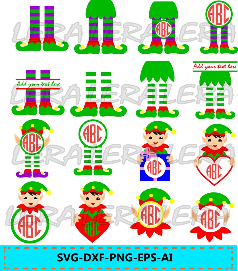 Download 60 % OFF Christmas Monogram Frame Elf Monogram SVG | Etsy