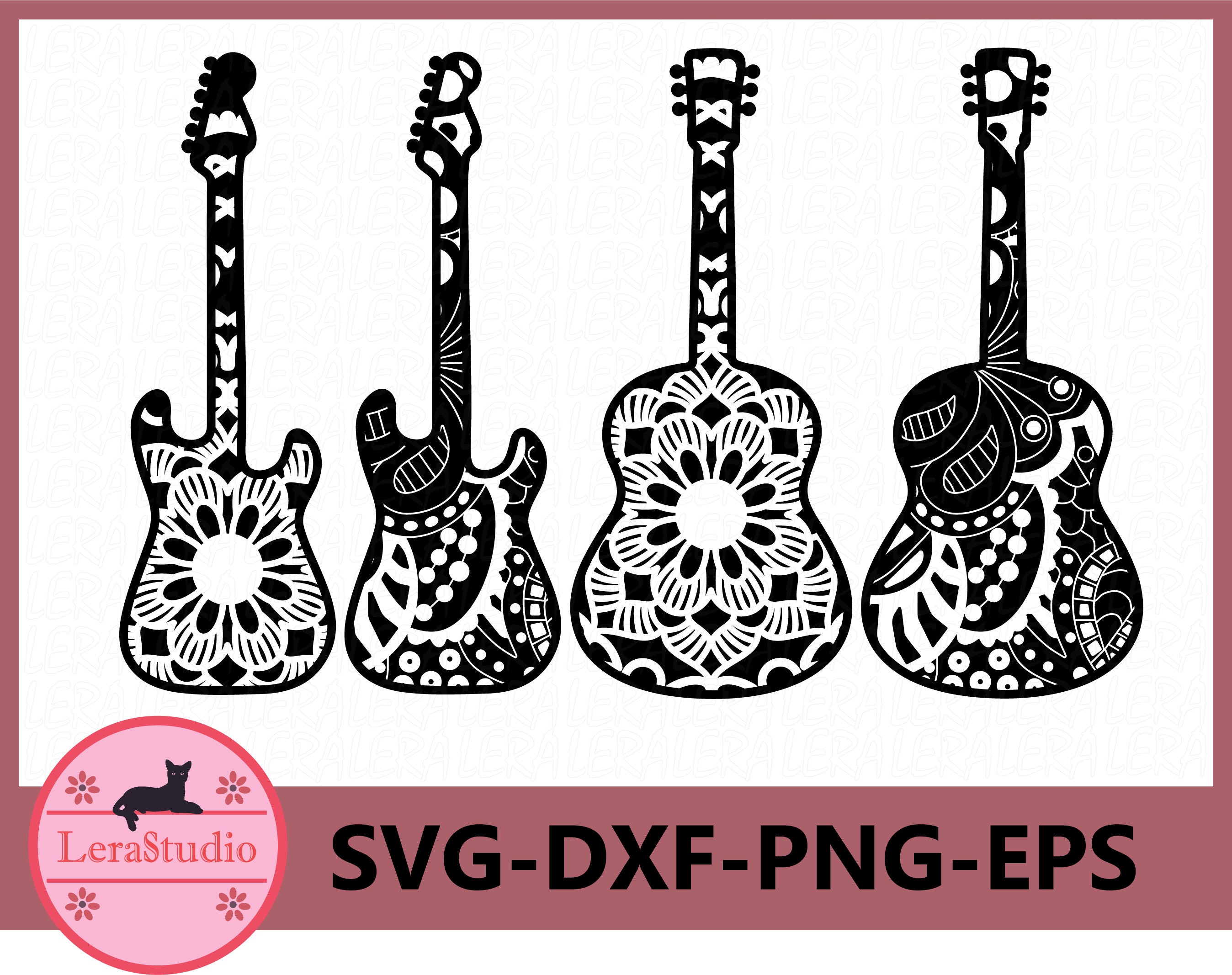 Download 60 % OFF Guitar Mandala Svg Guitars Zentangle Svg Guitar ...