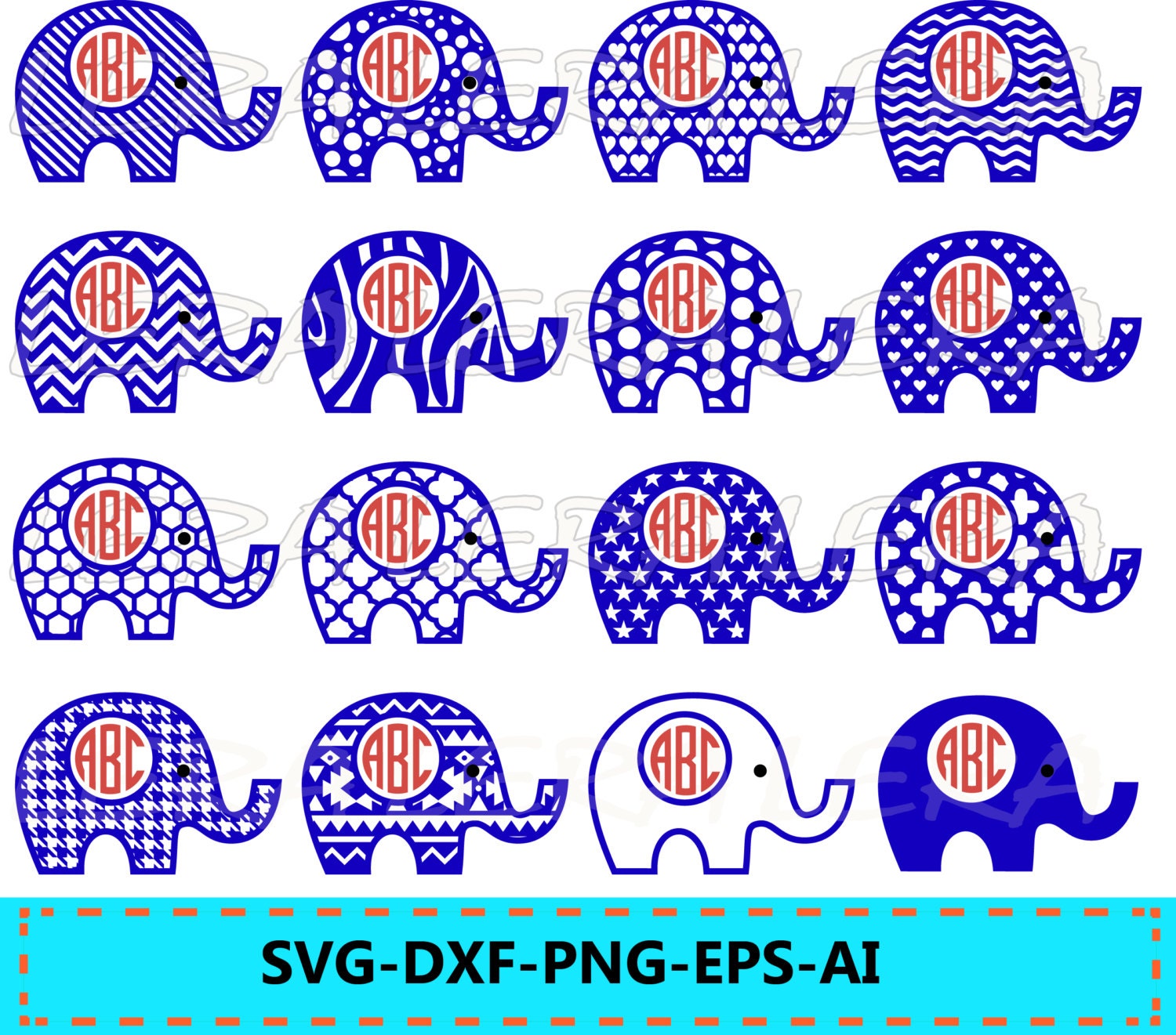 60 % OFF Elephant Monogram SVG Elephant SVG File Elephant | Etsy