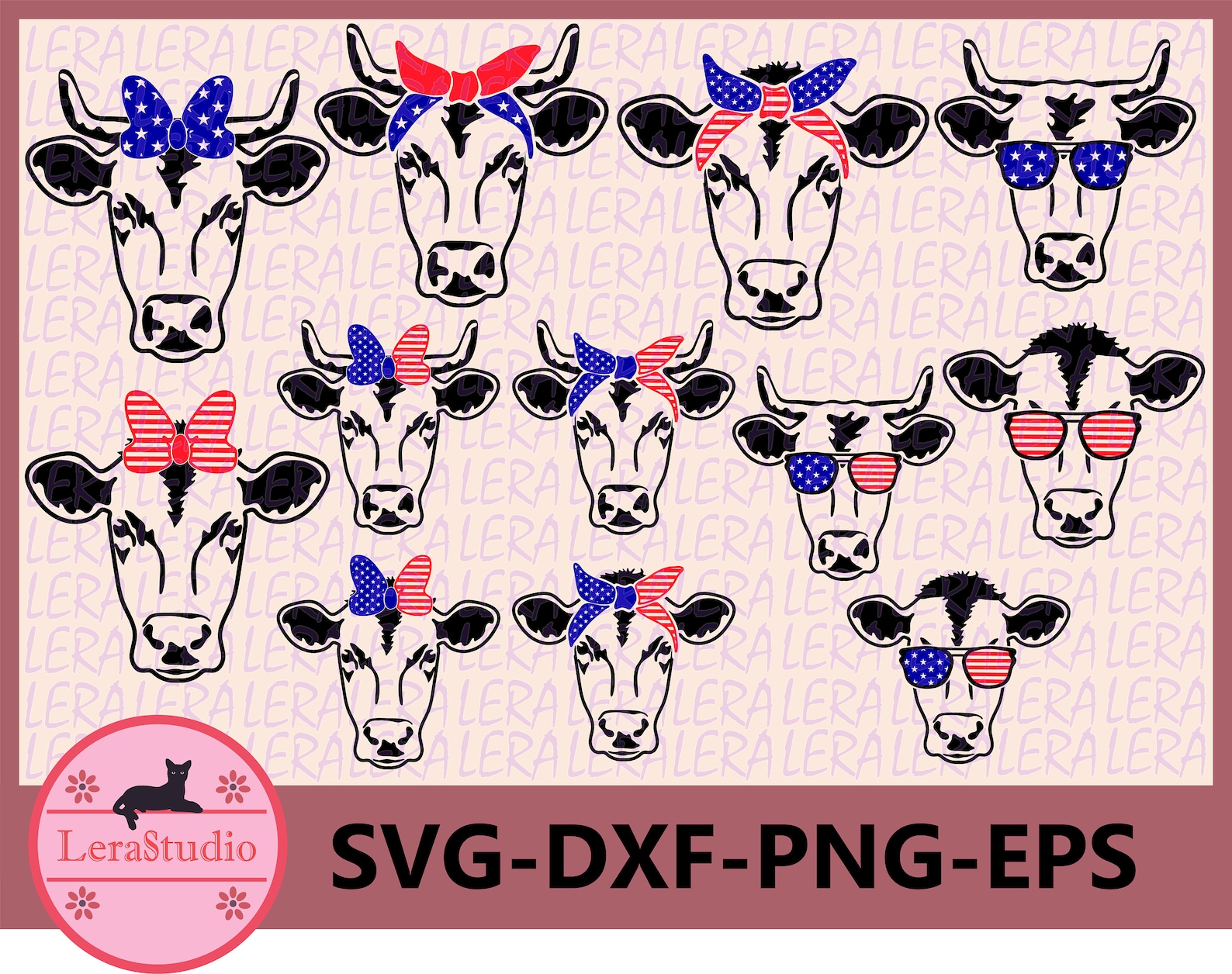 Download 60 % OFF Cow SVG 4th Of July Svg American Flag Cow svg | Etsy