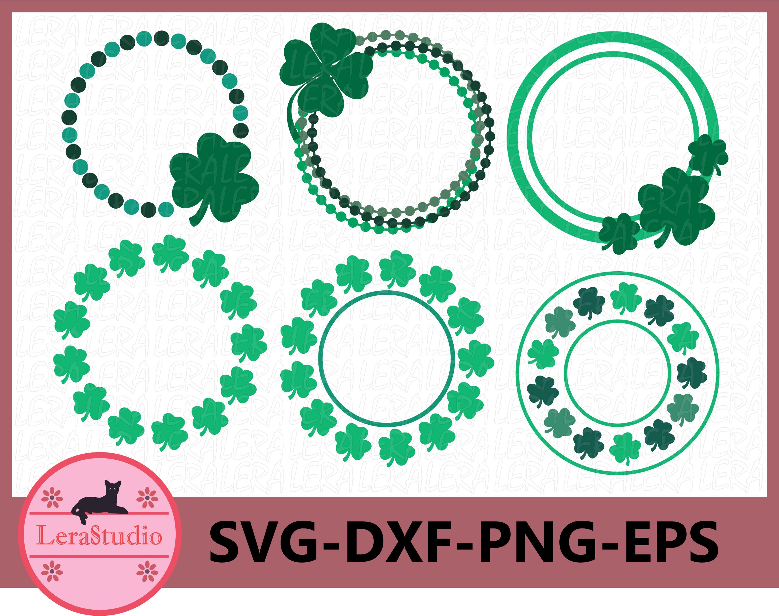 Monogram Four Leaf Clover Monogram Shamrock Svg 116 File Include Svg