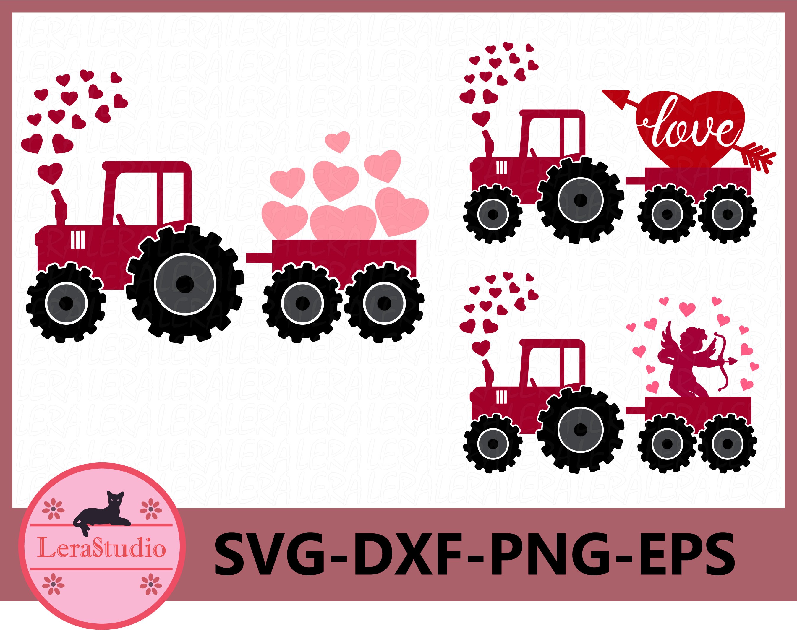 Download 60 Off Valentine Farm Tractor Svg Valentines Vintage Etsy