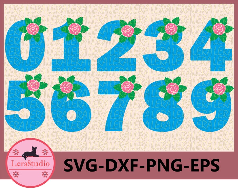 60 % OFF Numbers SVG Rose Svg Floral Numbers Cut Files Svg | Etsy