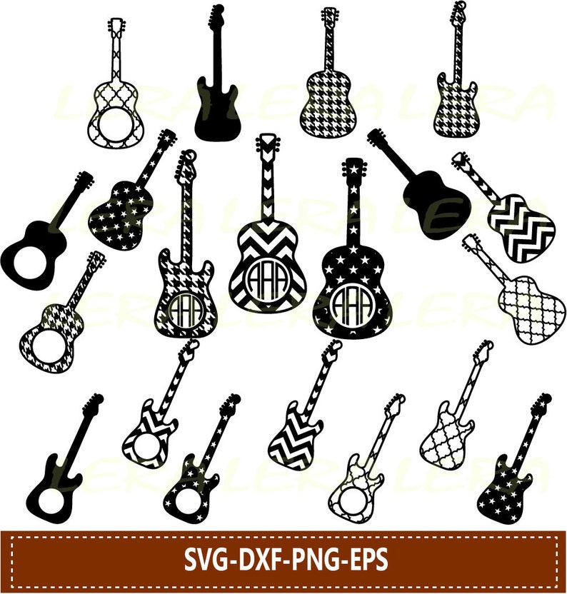 Download 60 % OFF Guitar SVG Guitars silhouette Guitar Monogram Cut | Etsy