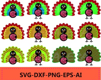 60 % OFF, Turkey SVG cut files, Turkey Monogram svg, Thanksgiving svg, svg, png, eps, dxf, Turkey Patterns svg, Turkey Clipart
