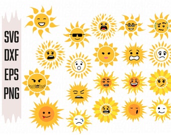 Sun Face Emoji Etsy