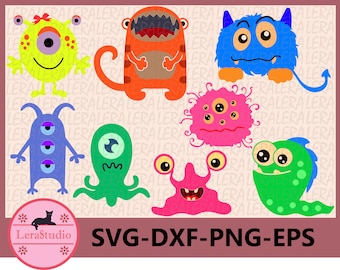 60 % OFF, Monster SVG, Monster Clipart, Monster Party, Monsters Svg, dxf, ai, eps, png, Silhouette,Digital Cutting Files, Monsters Clip Art