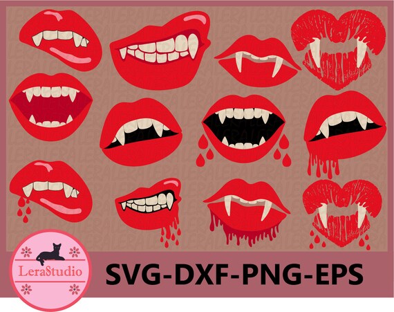 Download 60 % OFF Blood Lips SVG Halloween Svg Fangs svgdxf ai | Etsy