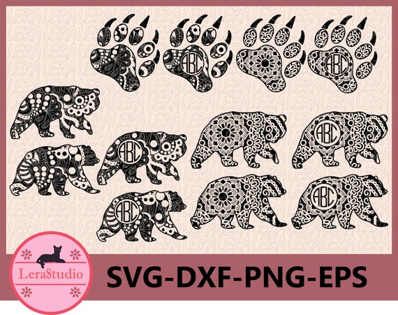 60 Off Bear Zentangle Svg Bear Mandala Animals Svg Bear Etsy