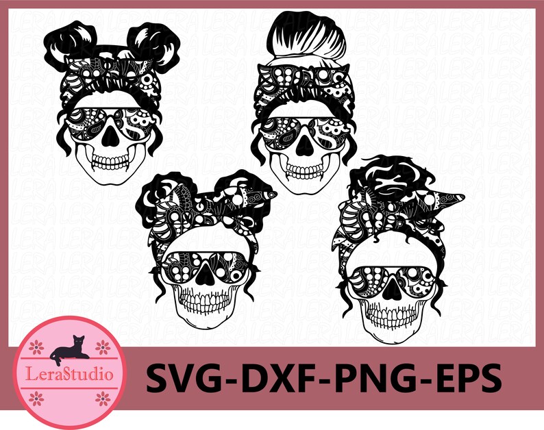 Download 60 % OFF Mom life Zentangle Svg Skull with glasses Mom life | Etsy