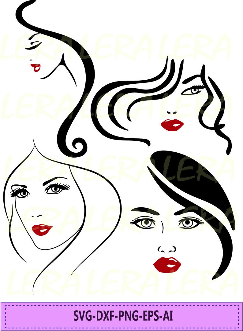Download 60 % OFF Women Face Svg Woman Silhouette png eps svg dxf | Etsy