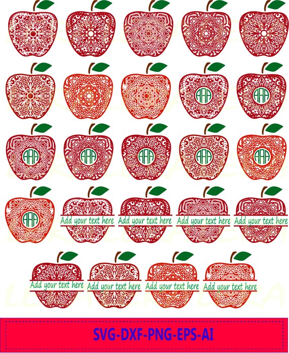 60 Off Apple Mandala Svg Monogram Apple Svg Frames Apple Etsy
