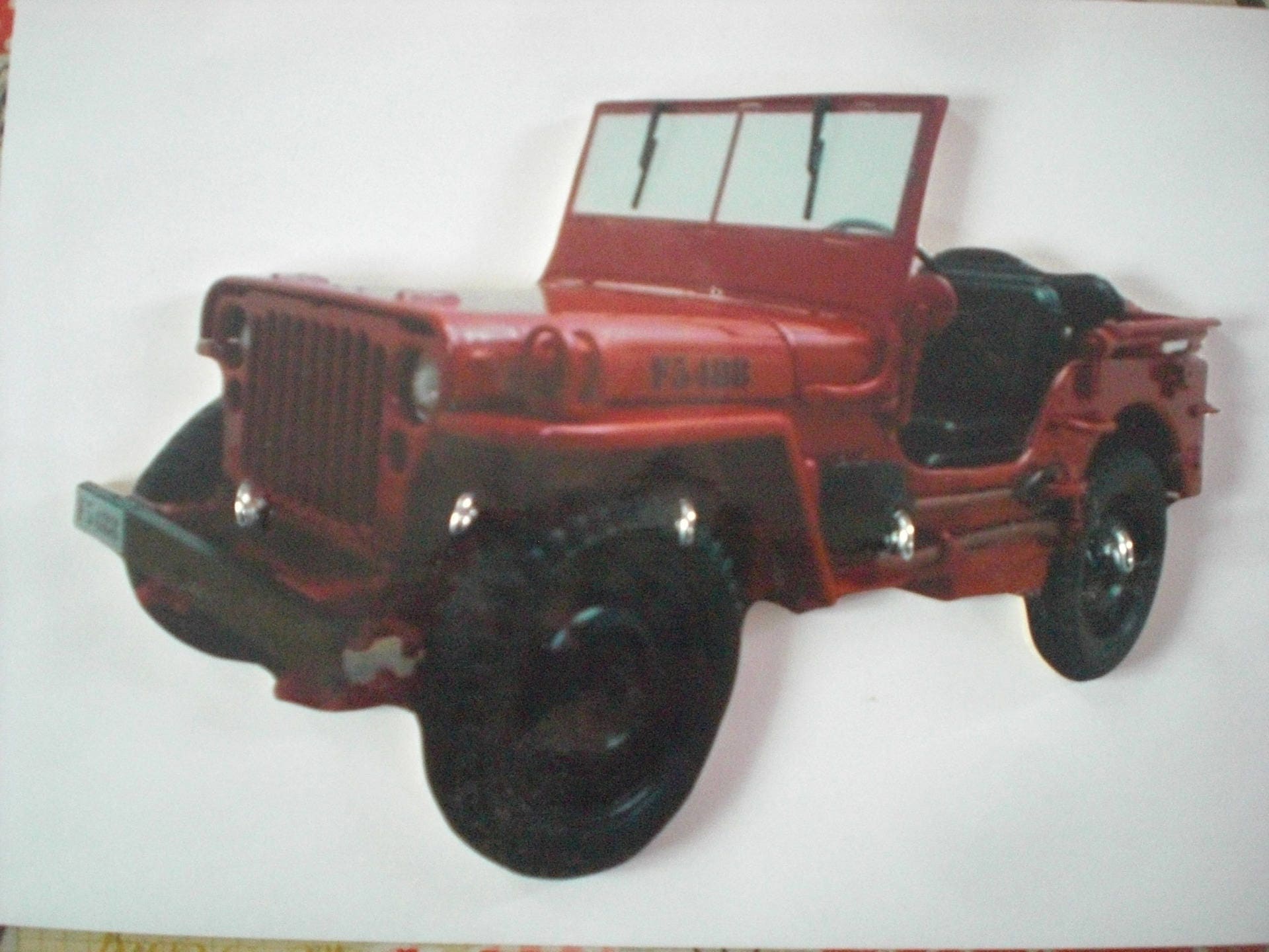 Porte Clés Mural Jeep Willys, Accroche Vintage Personnalisé, Portrait Personnalisé, Cadeau Pet
