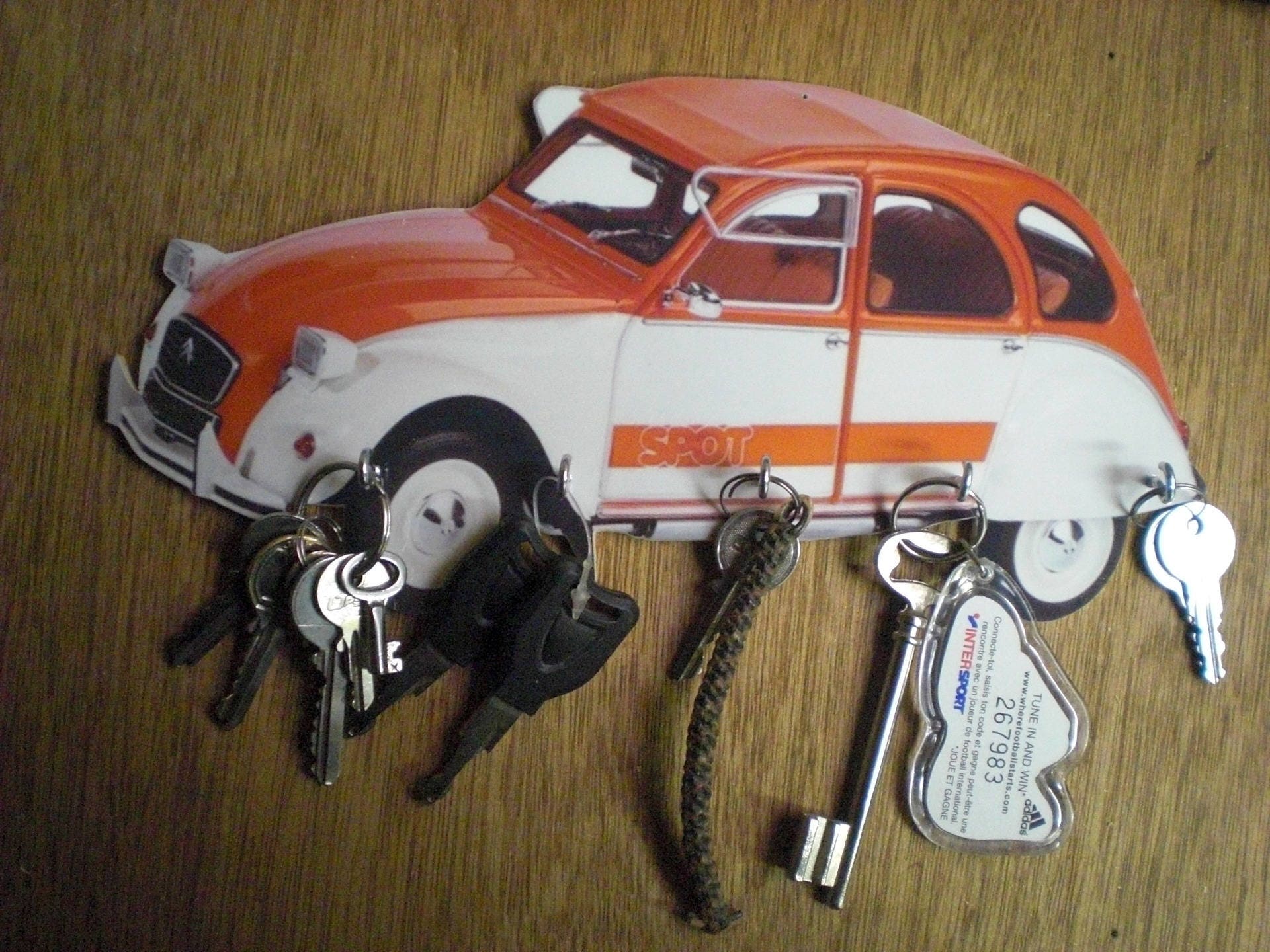 Porte Clés Mural Citroen 2Cv Spot, Accroche Vintage Personnalisé, Accroche Clés, Portrait Personnali