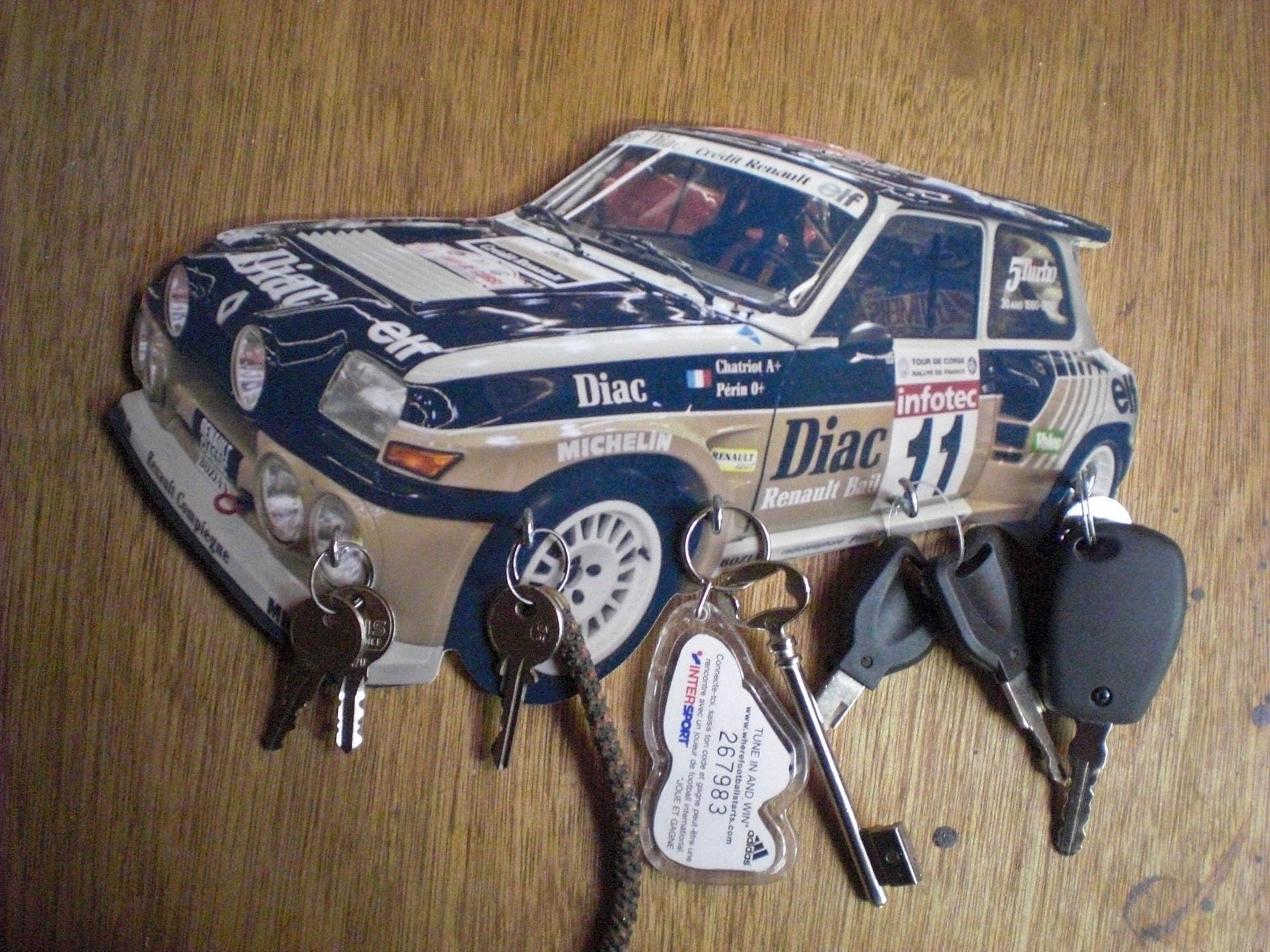Porte Clés Mural Renault 5 Turbo Rallye, Accroche Vintage Personnalisé, Portrait Pet, Cadeau Personn