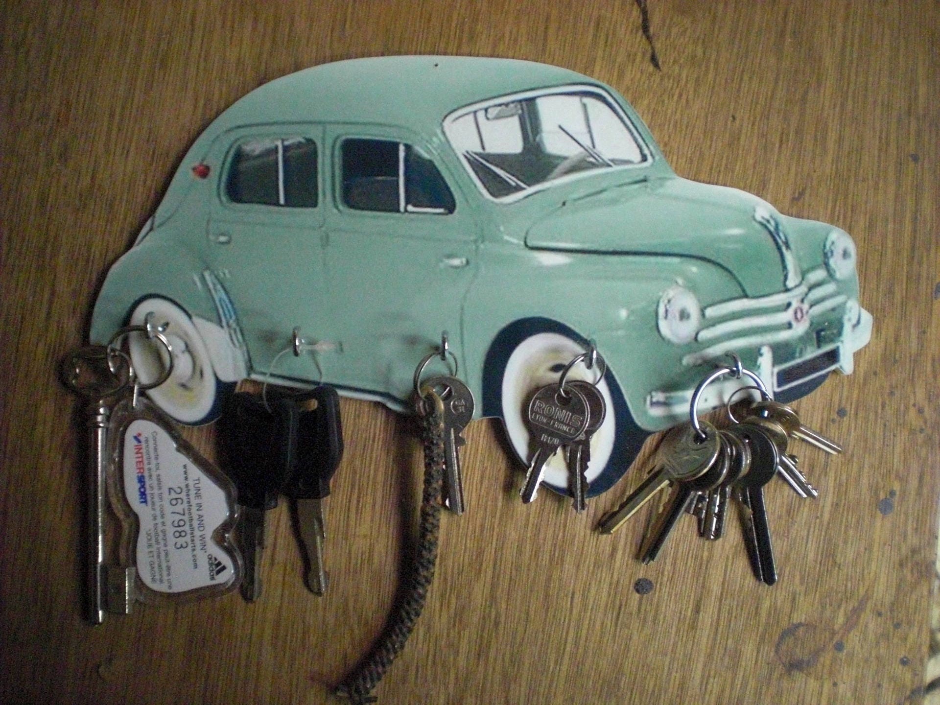 Porte Clés Mural Renault 4Cv Verte, Accroche Mural, Vintage, Personnalisé