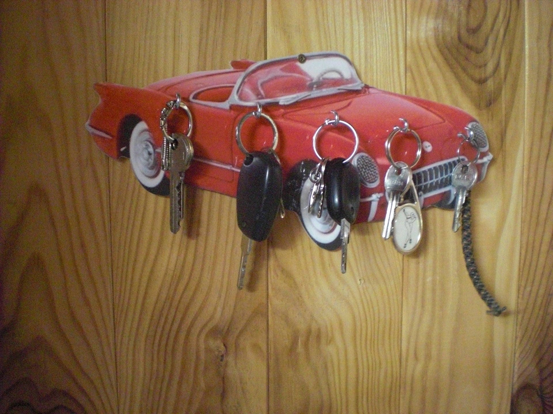 Porte Clés Mural Chevrolet Corvette, Accroche Vintage Personnalisé, Portrait Pet, Cadeau Personnalis