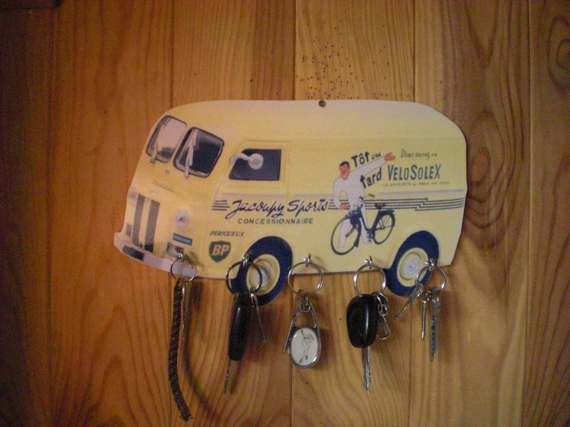 Porte Clés Mural Peugeot Db Publicitaire, Accroche Vintage Personnalisé, Portrait Pet, Cadeau Person