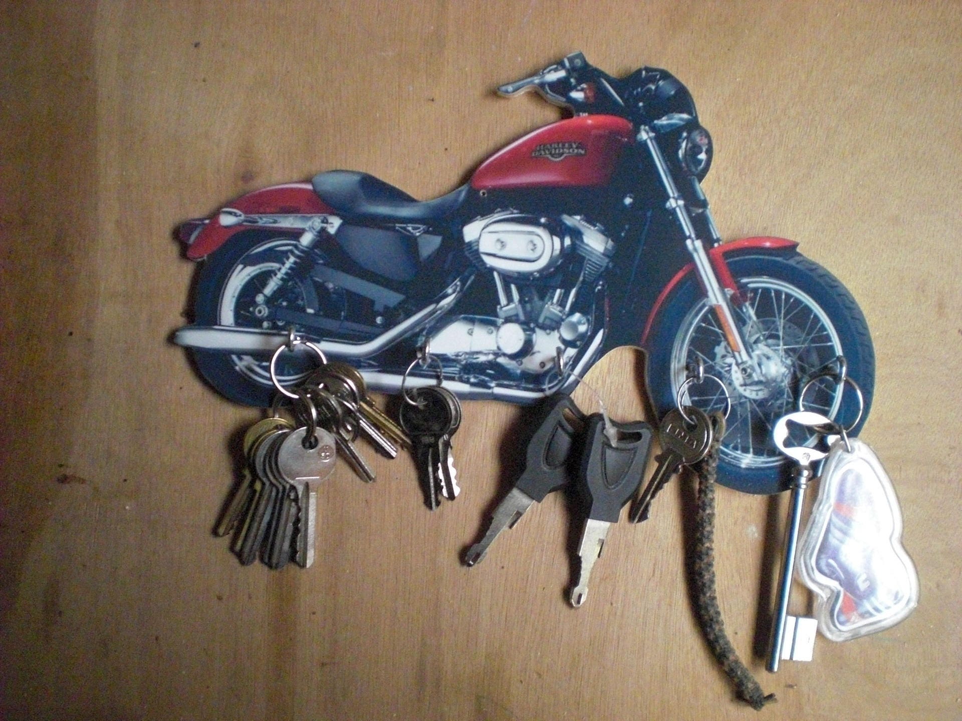 Porte Clés Mural Moto Harley Davidson, Accroche Vintage Personnalisé, Portrait Pet, Cadeau Personnal