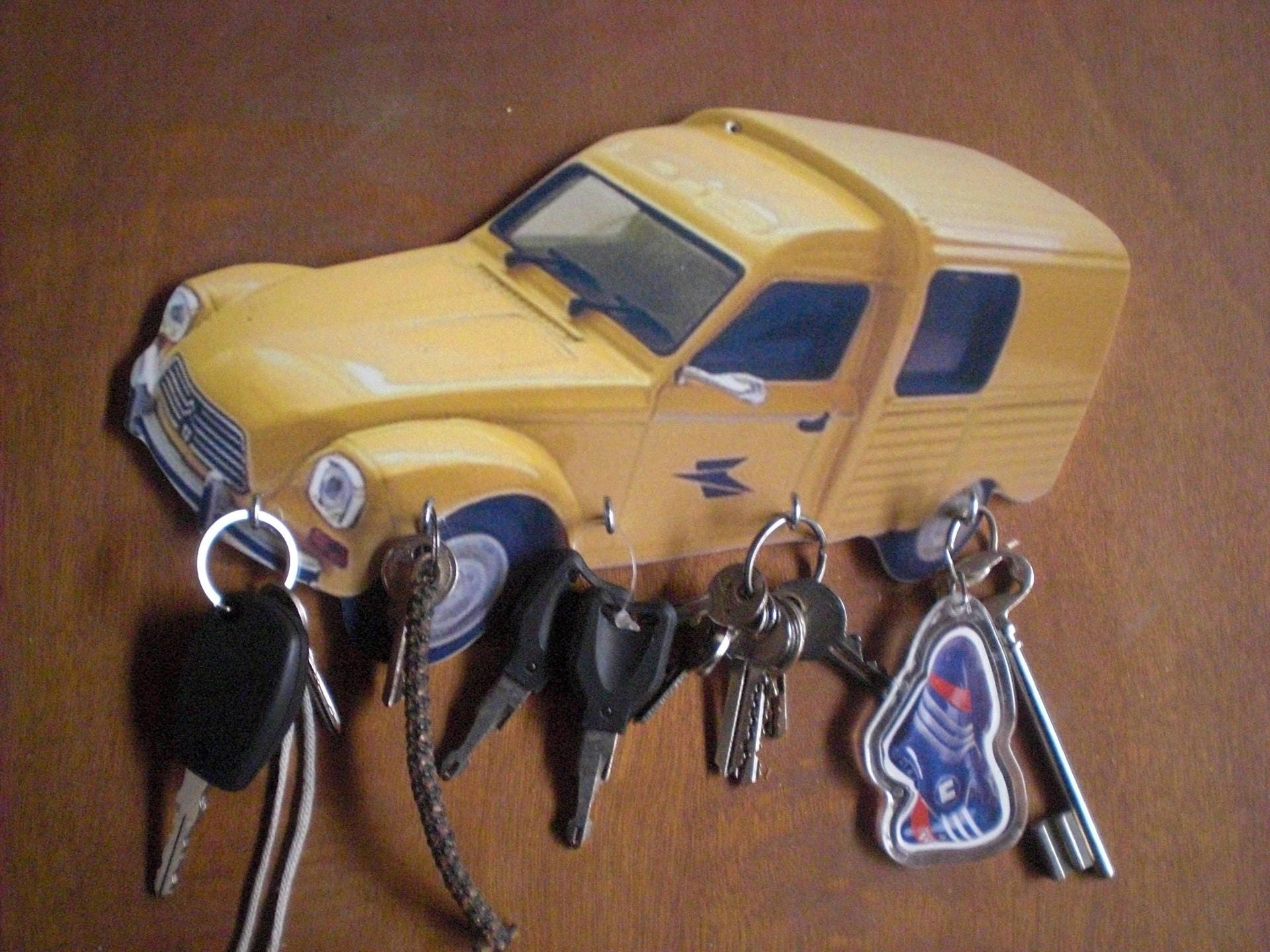 Porte Clés Mural Citroen 2Cv La Poste, Accroche Vintage Personnalisé, Portrait Personnalisé, Cadeau 