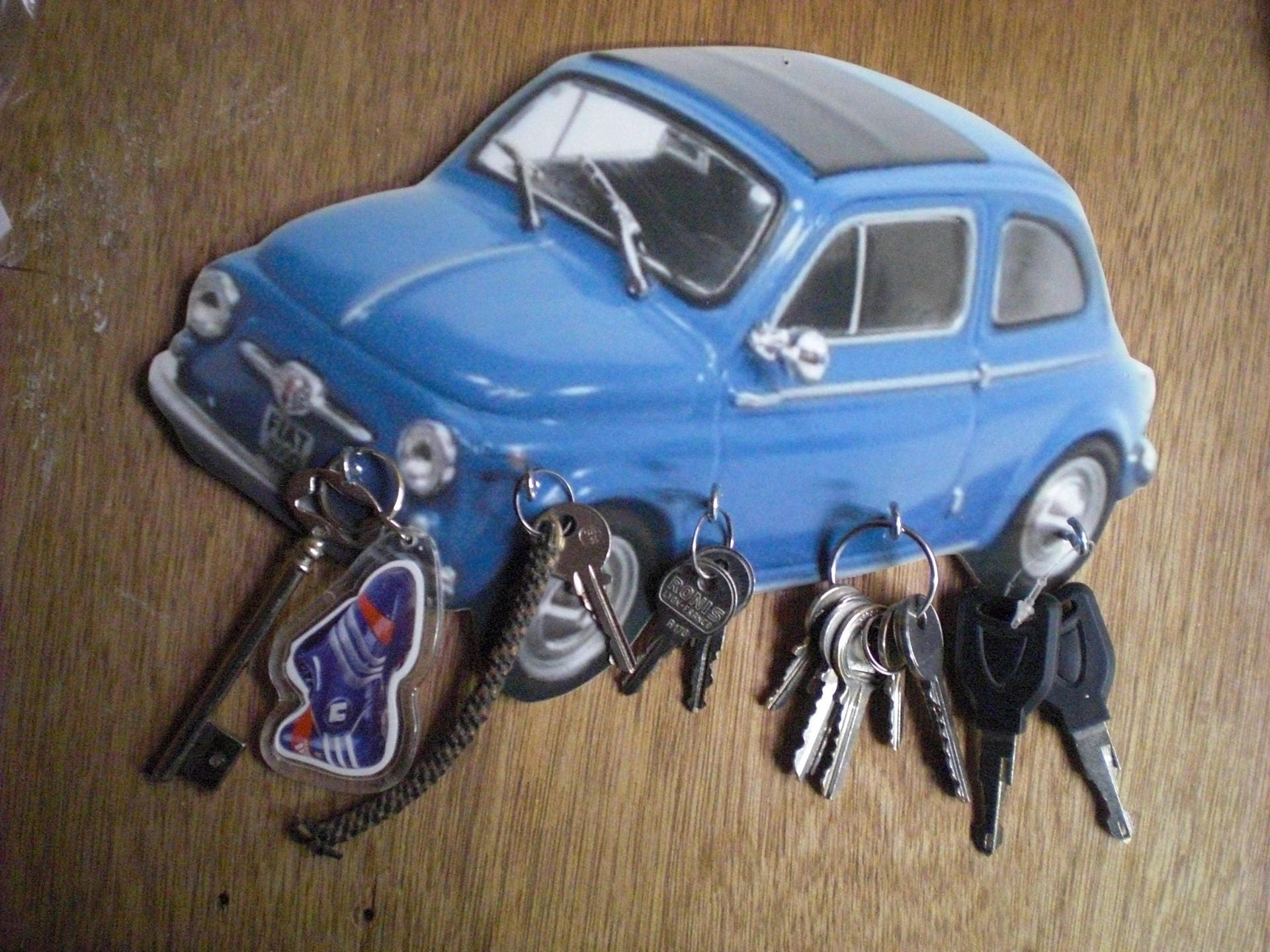 Porte Clés Mural Fiat 600, Accroche Vintage Personnalisé, Portrait Pet, Cadeau Personnalisé