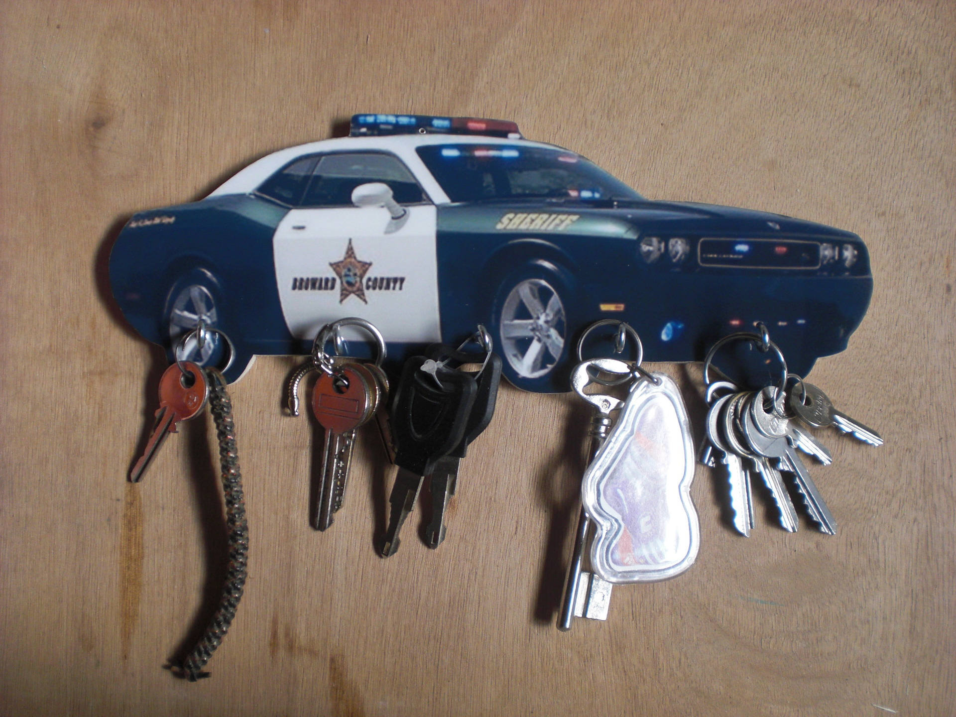 Porte Clés Mural Dodge Challenger Police/ Accroche Police, Hang Keys Wall