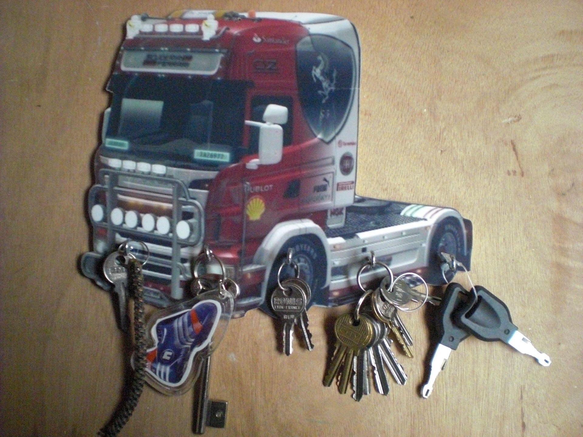 Porte Clés Mural Camion Scania Ferrari/Accroche Vintage Personalisé