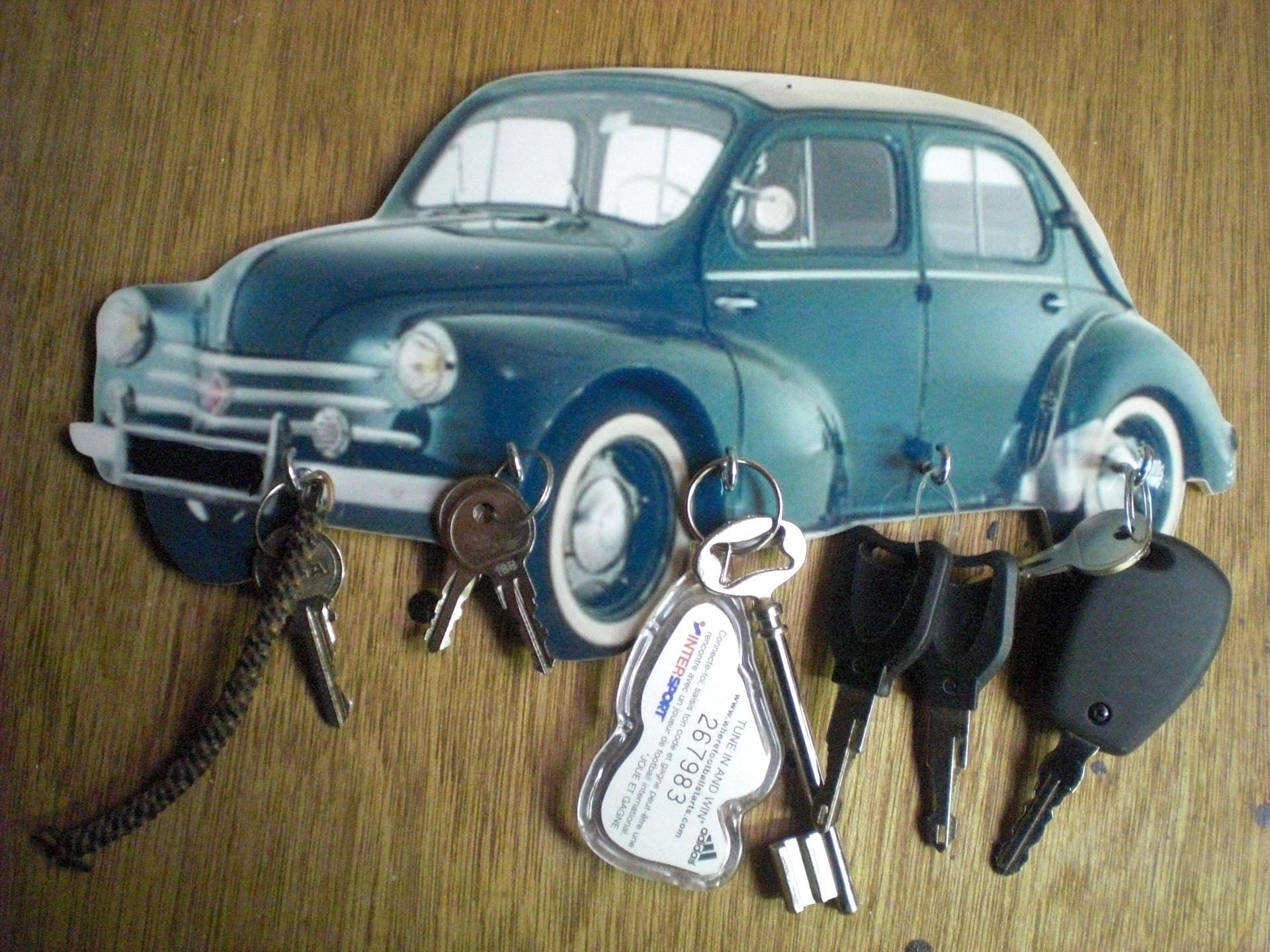 Renault 4Cv Porte Clés Mural, Accroche Clés, Vintage, Personnalisé