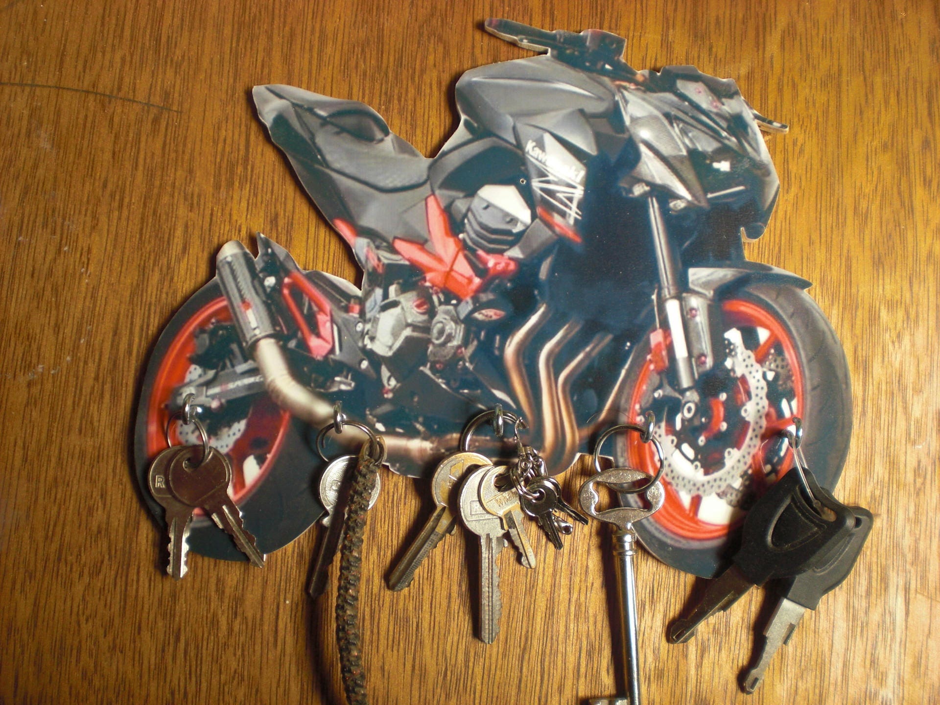 Porte Clés Mural Moto Kawasaki Z 800, Accroche Vintage Personnalisé, Portrait Pet, Portrait Personna