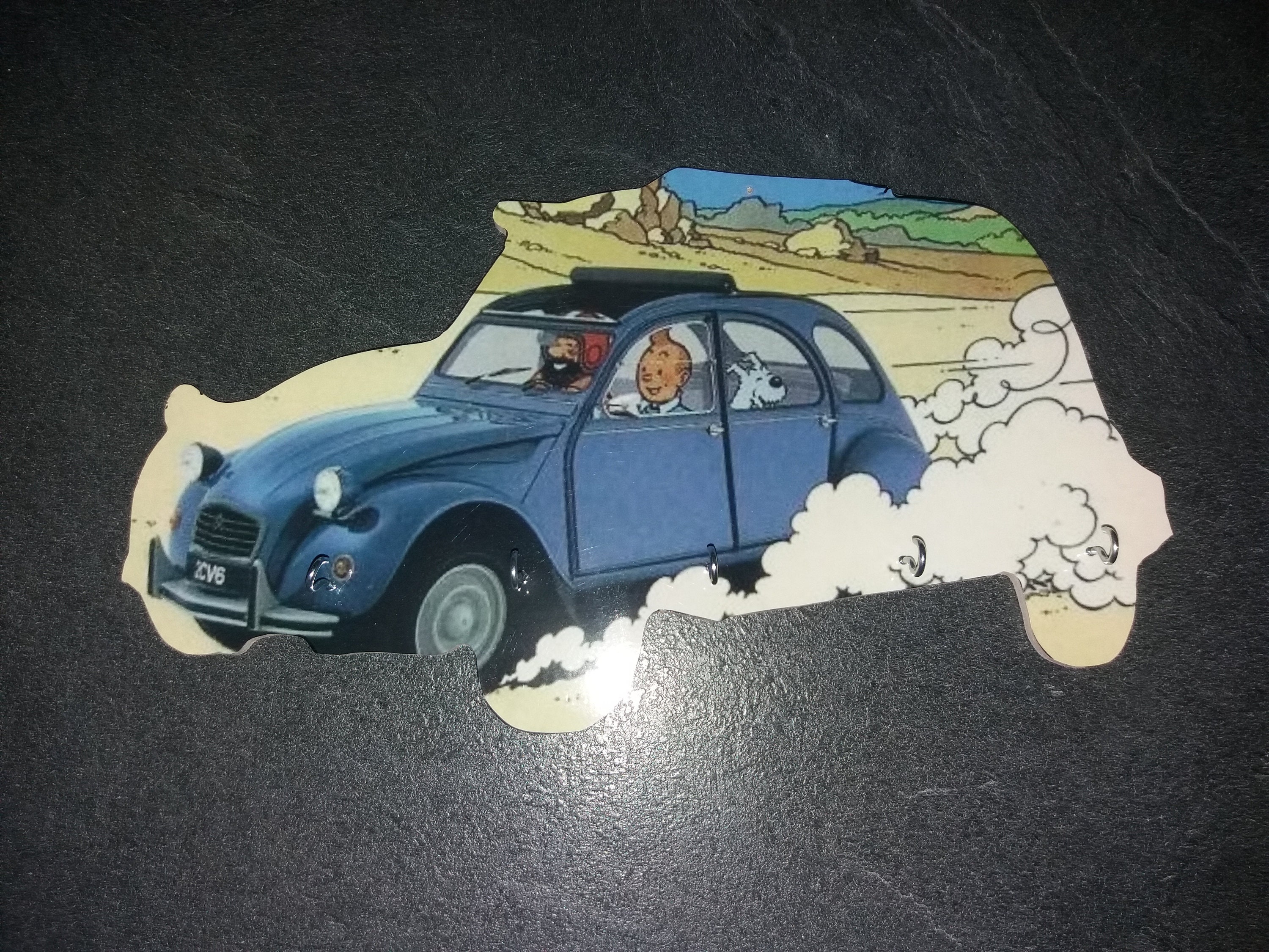 Porte Clés Mural Citroen 2Cv Publicité Tintin