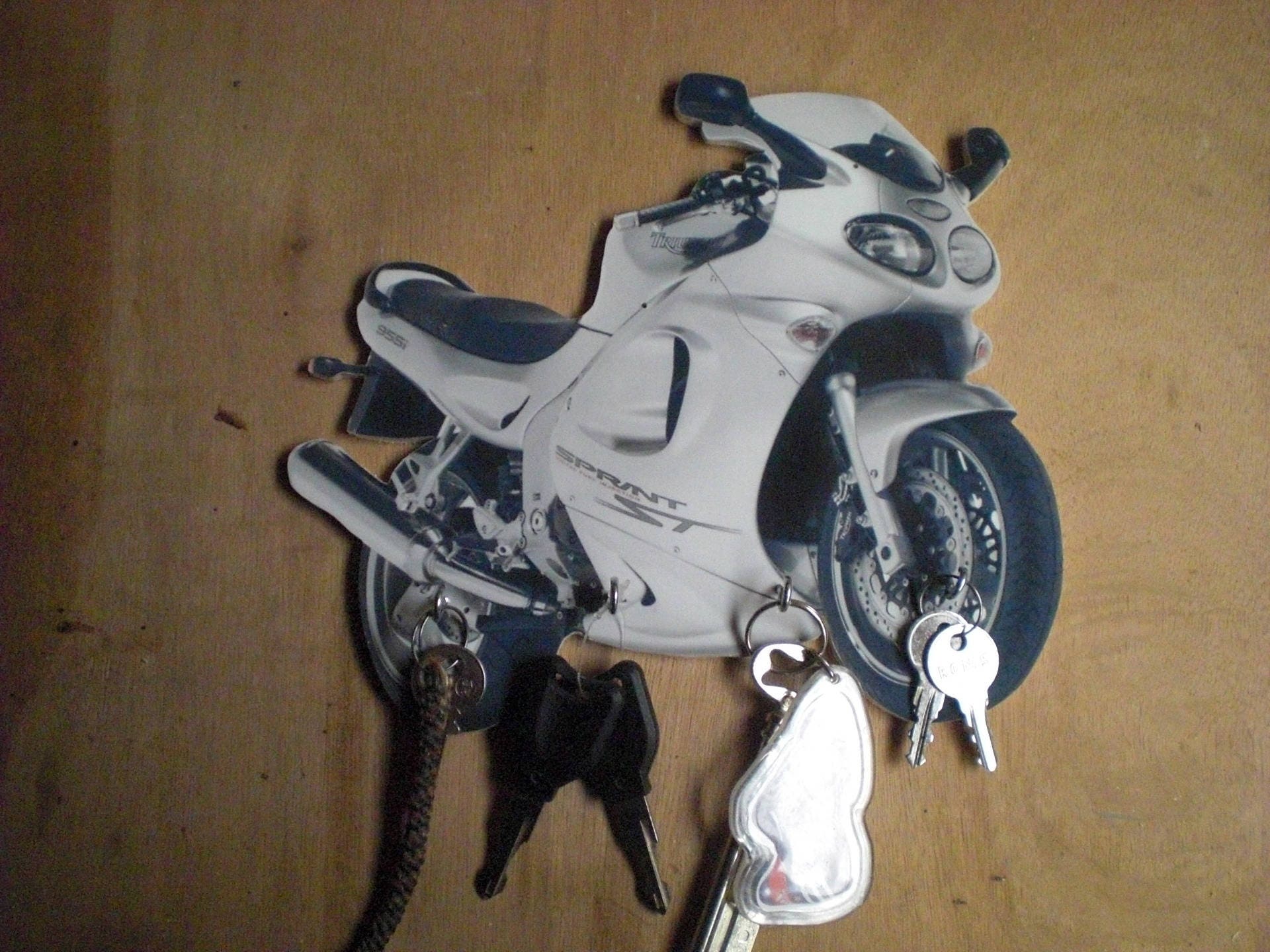 Porte Clés Mural Moto Triumph Sprint, Accroche Vintage Personnalisé, Cadeau Personnalisé, Portrait P