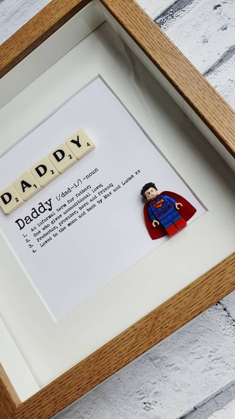 Daddy Definition Minifigure & Scrabble Frame Personalised Etsy