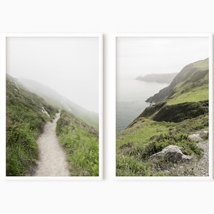 Irländskt landskap | Naturväggkonst Set med 2 tryck | Väggkonst för vardagsrum | Naturfotografi | 2-delad väggkonst | Irländskt tryck #0789