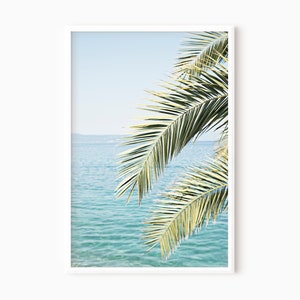 Beach Palm Print | Palm Tree Print | Beach Wall Art | Ocean Photography | Coastal Print | Beach House Decor | Instant Download    #0763