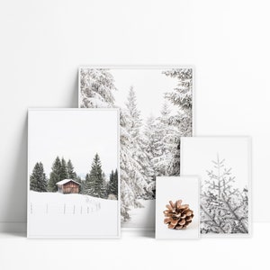 Winter Wall Art Set Of 4 Prints | Snowy Gallery Wall Prints | Printable Winter Photography DOWNLOAD   #1072
