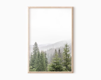 Pine Trees Print | Foggy Forest Printable Wall Art | Downloadable Nature Prints    #1095