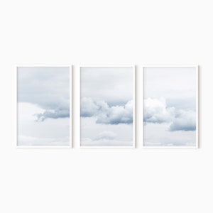 Cloud Photo Set Of 3 Prints | Light Blue Printable Wall Art | Instant Download   #0497