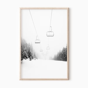 Printable Ski Art | Winter Wall Decor | Skiing Prints | Ski Prints | Modern Ski Photography | Ski Wall Art | Ski Photo   #0178bw