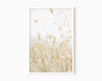 Neutral Grass Print | Beige Wall Art | Printable Farmhouse Print | Digital Download   #1505