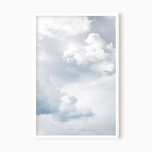 Cloud Print Light Blue Photo Downloadable Prints Printable Wall Art Above Bed Art Large Artwork ...